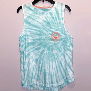 Green Tie-Dyed Southern Tank Top